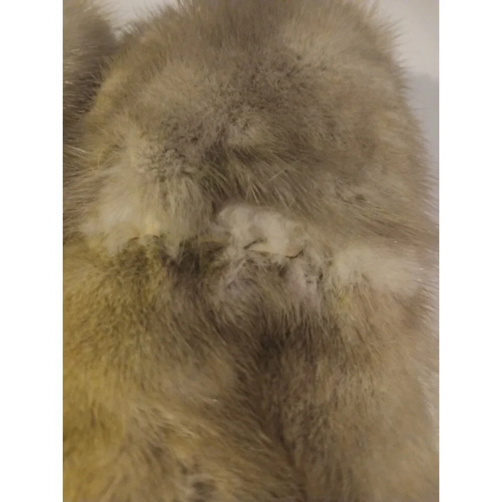 Handmade Cozy Chic Beige Long Scarf Fur Trim 92inch - Picture 6 of 6